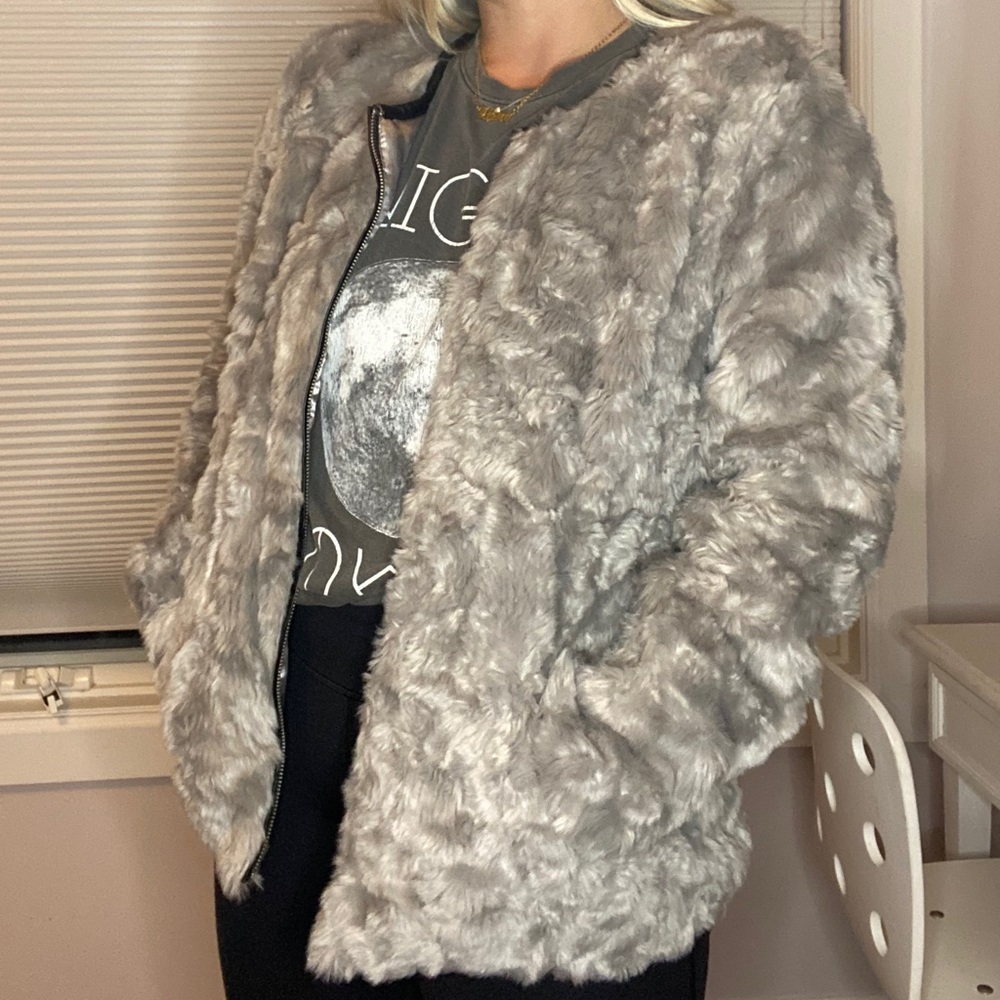 Soft and elegant faux fur jacket